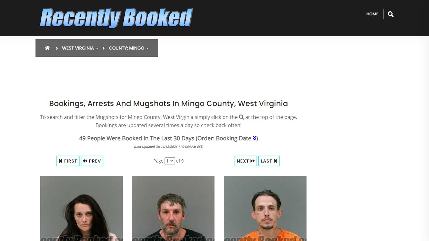 Bookings, Arrests and Mugshots in Mingo County, West Virginia